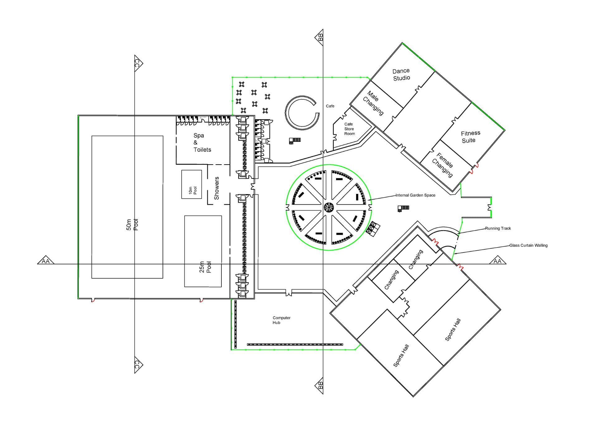 Ground floor plan for the building