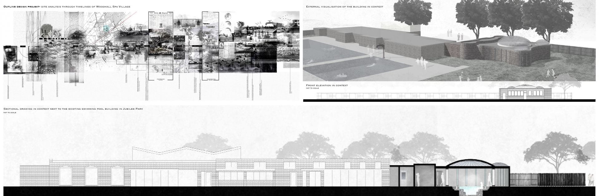 Initial designs for jubilee park showing its elevation