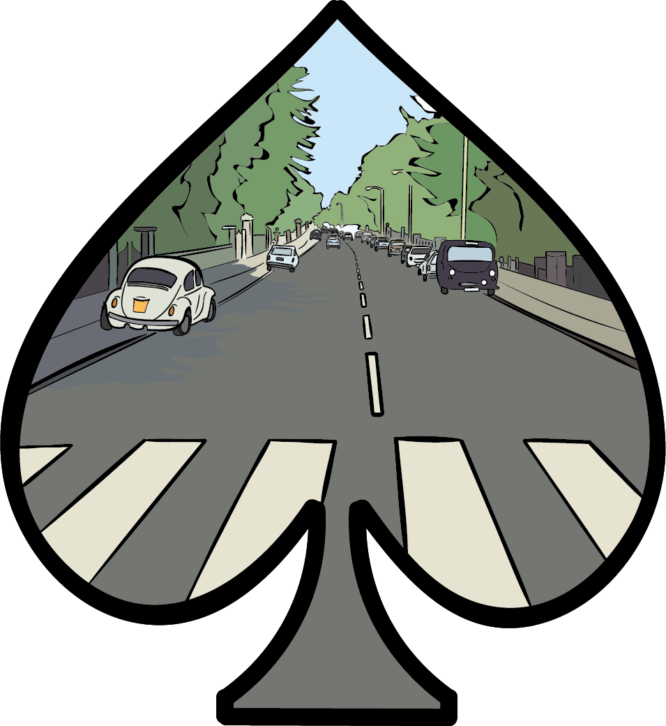 Illustration, Abbey Road as the Ace of Spades