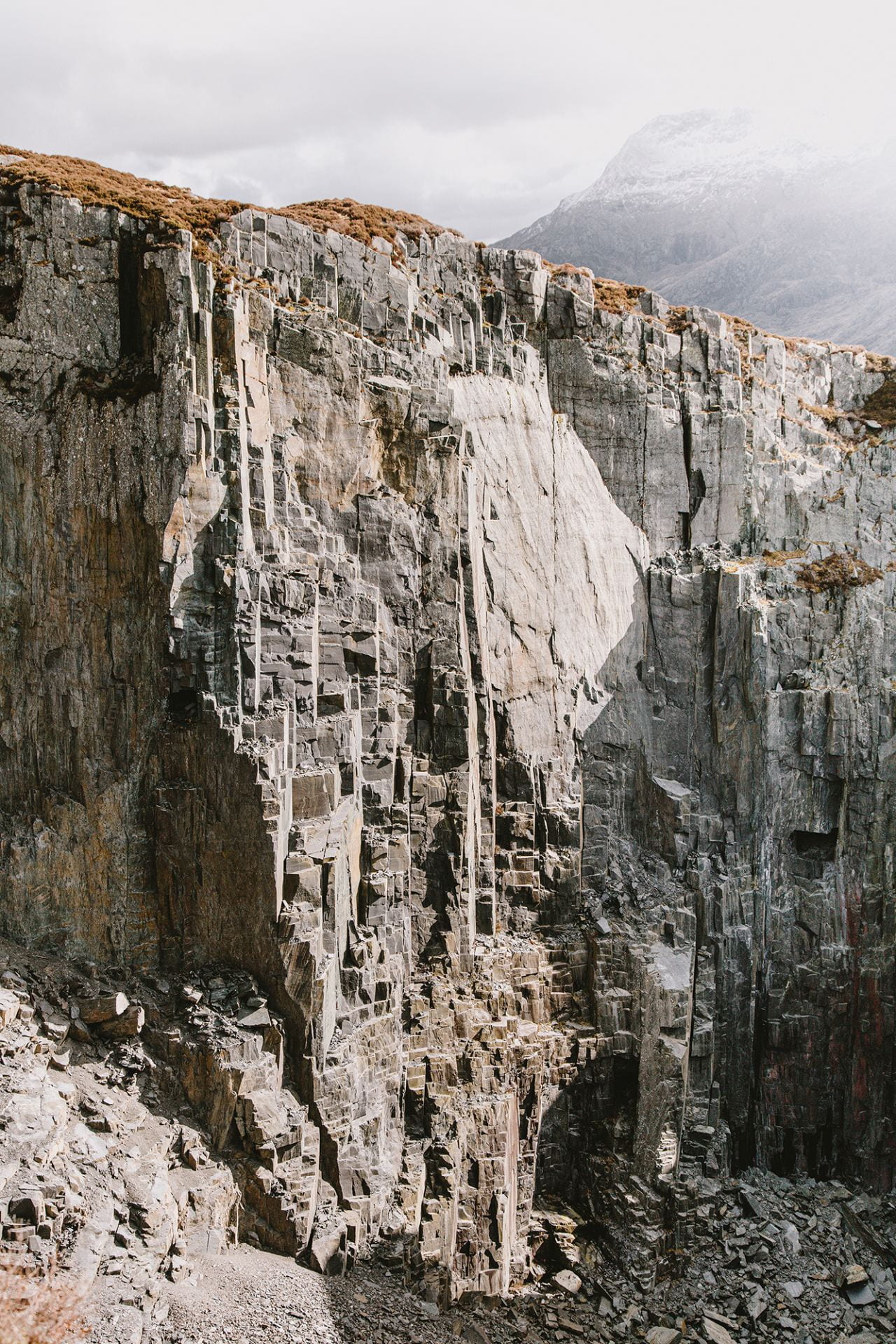 Photography of a quarry in winter.