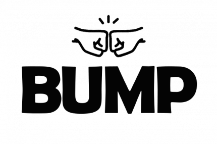 Logo of pump with a vector of two fists bumping