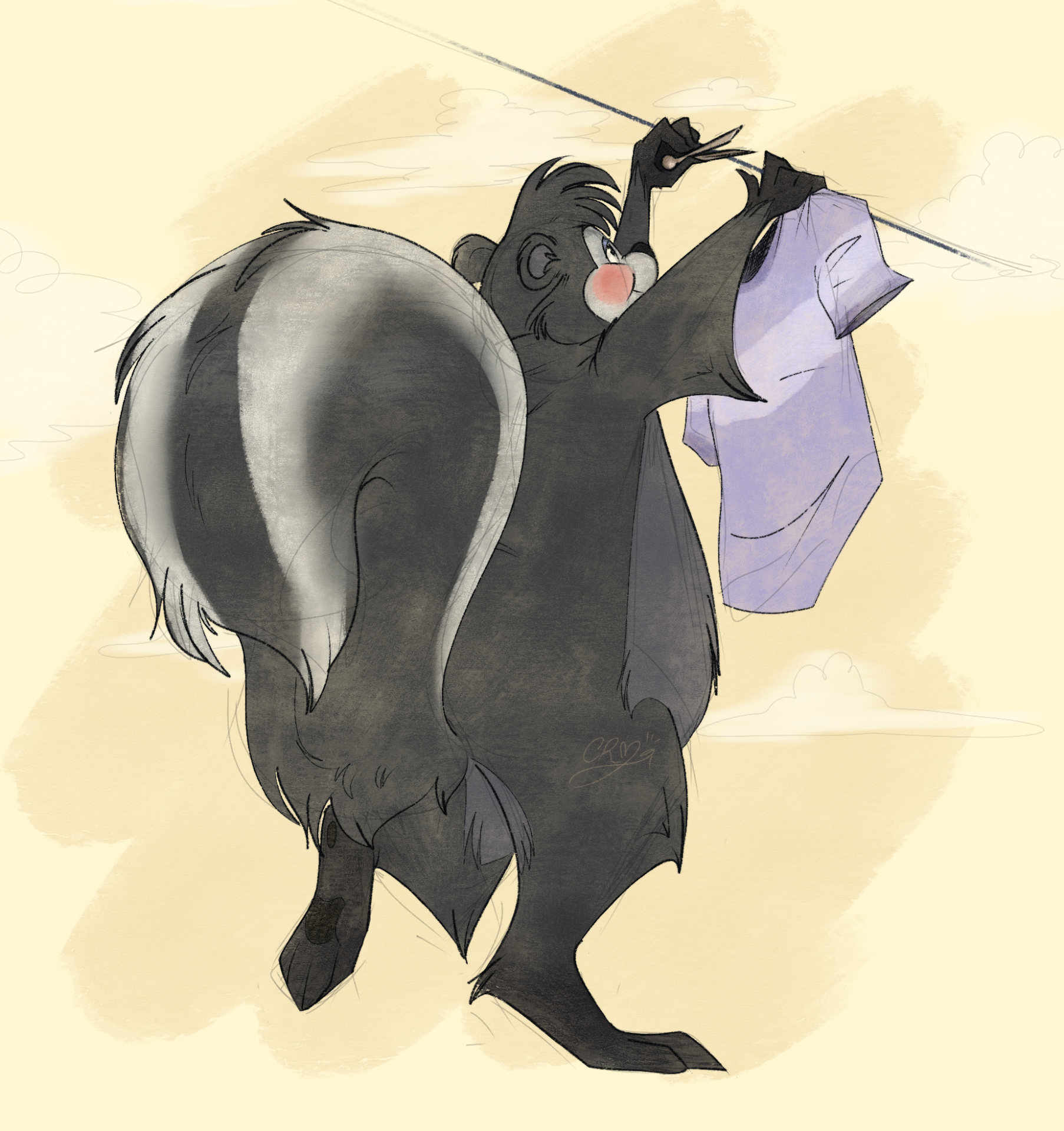 Daily Chores of a skunk.