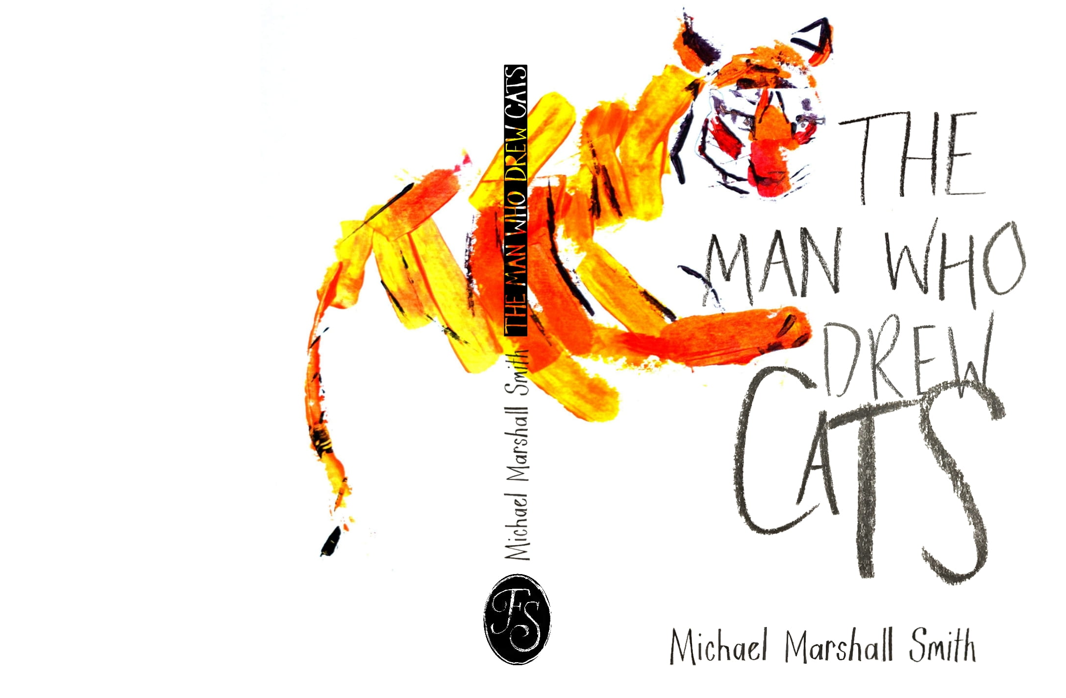 Illustration of a tiger wit the title 'The man who drew cats'.
