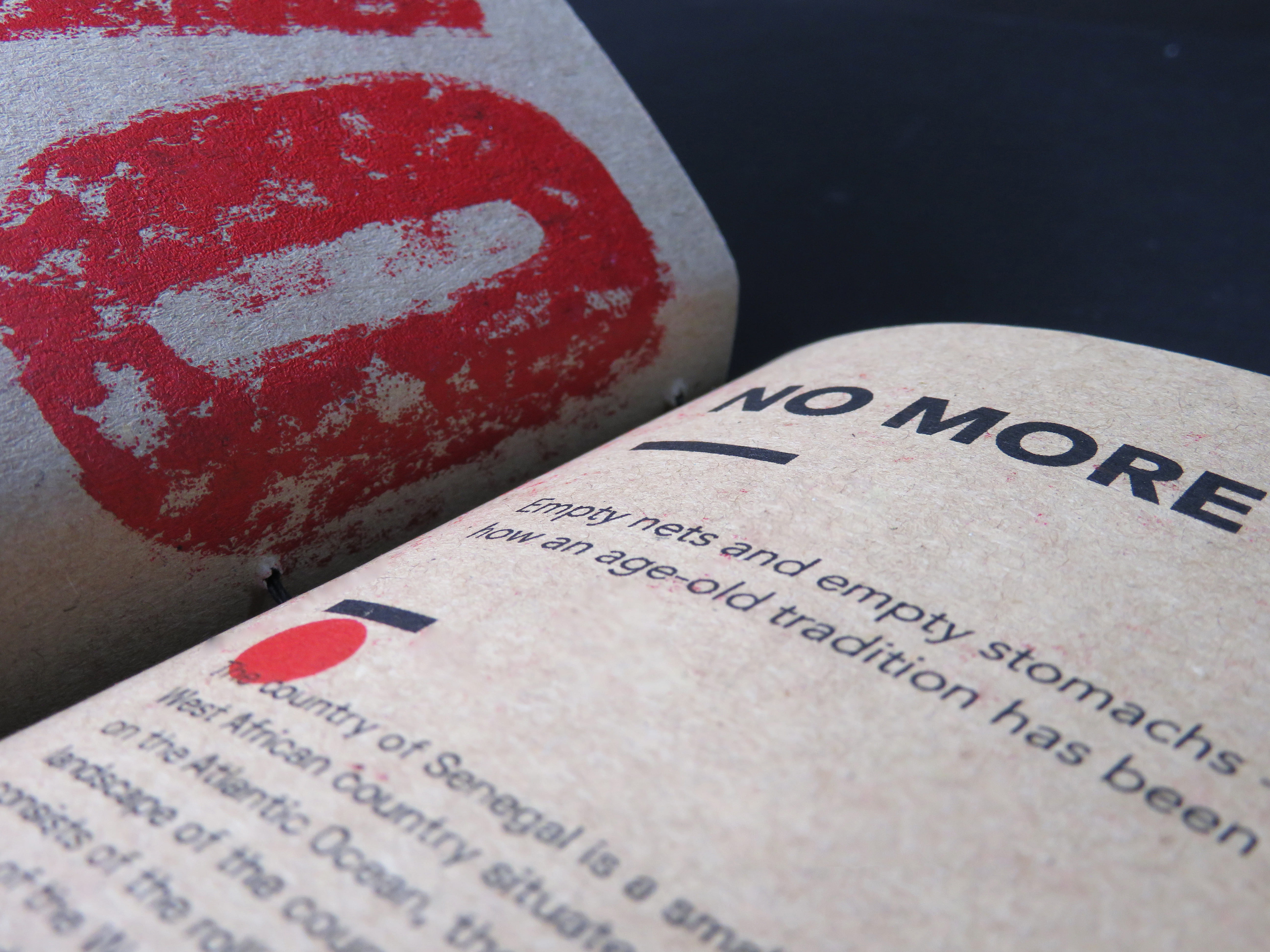Close up of a book page showing the texture and type face