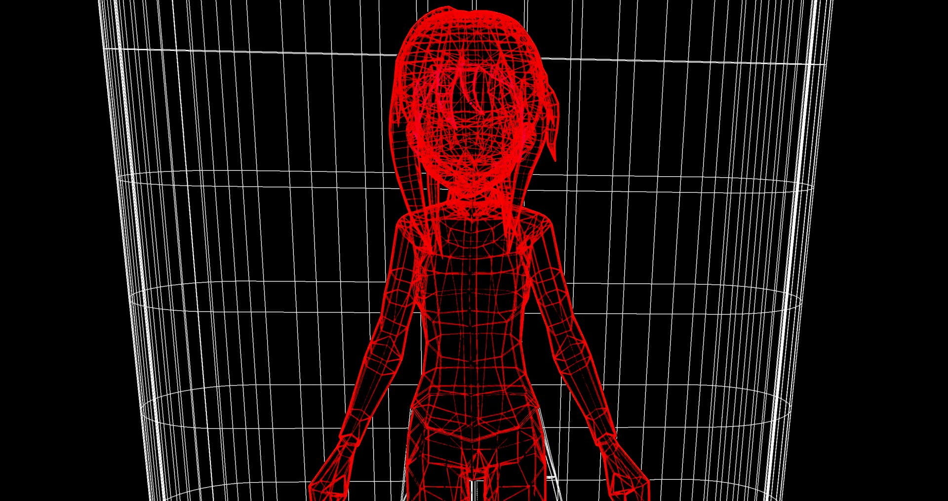 A red digital figure.