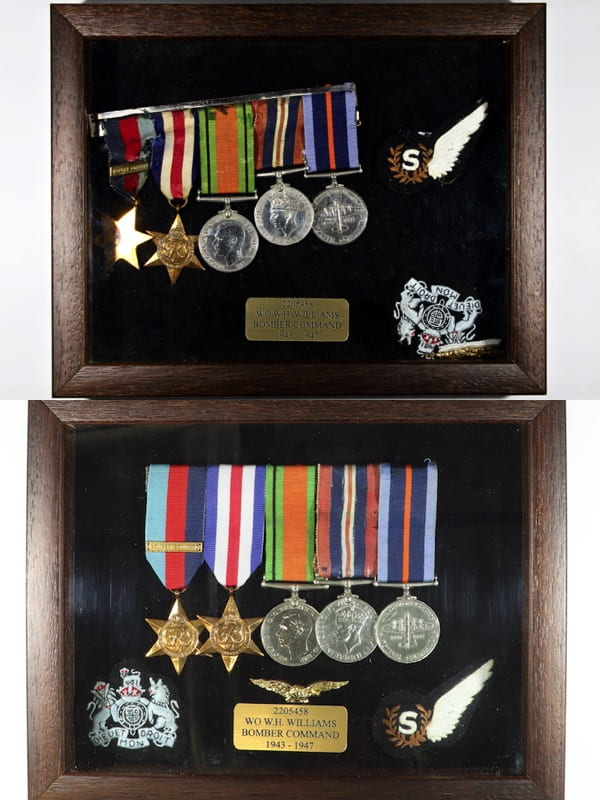 A collection of World War 2 medals.