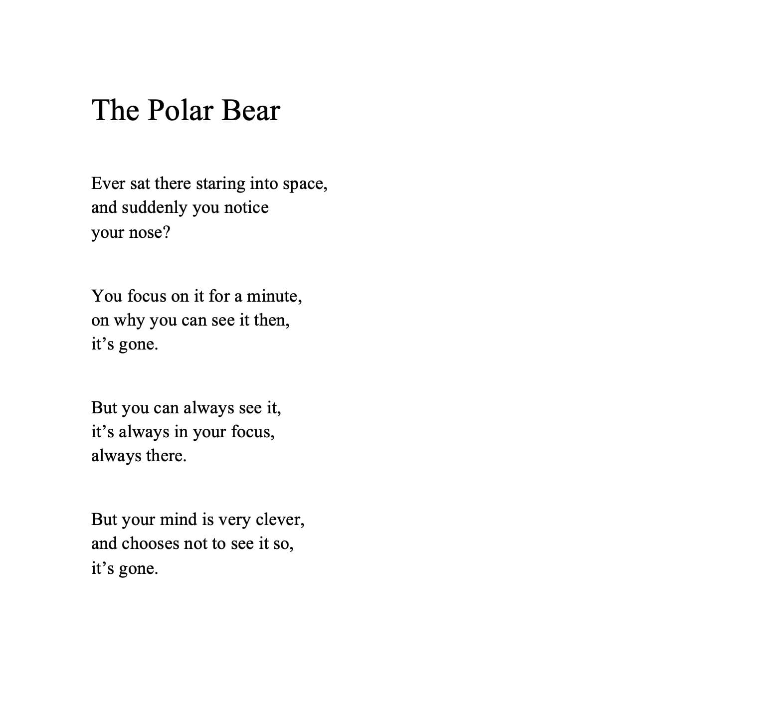 Poem titled 'The Polar Bear'.