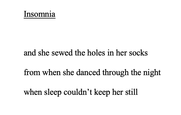 Poem titled 'Insomnia'.