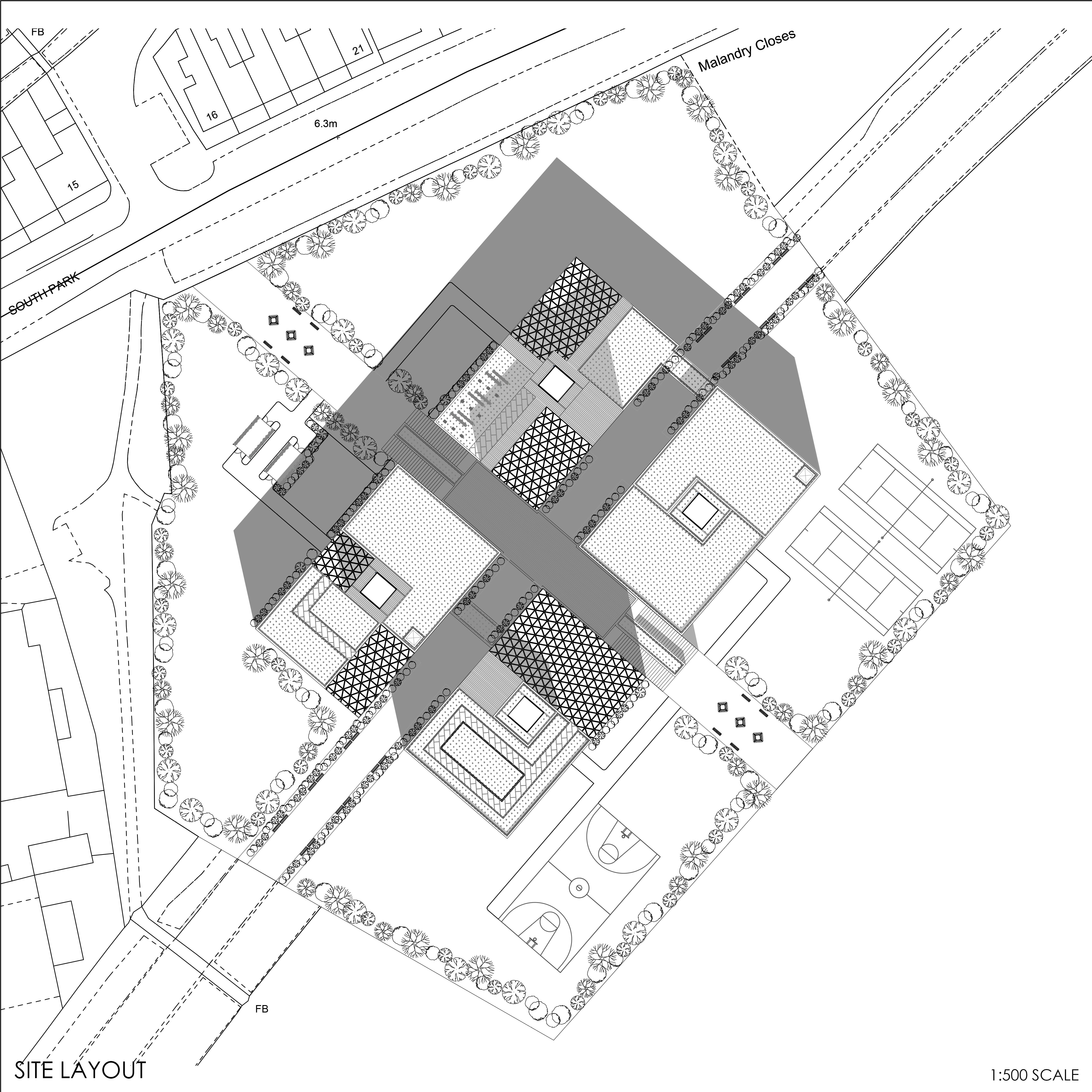 Site map showing where the building will sit