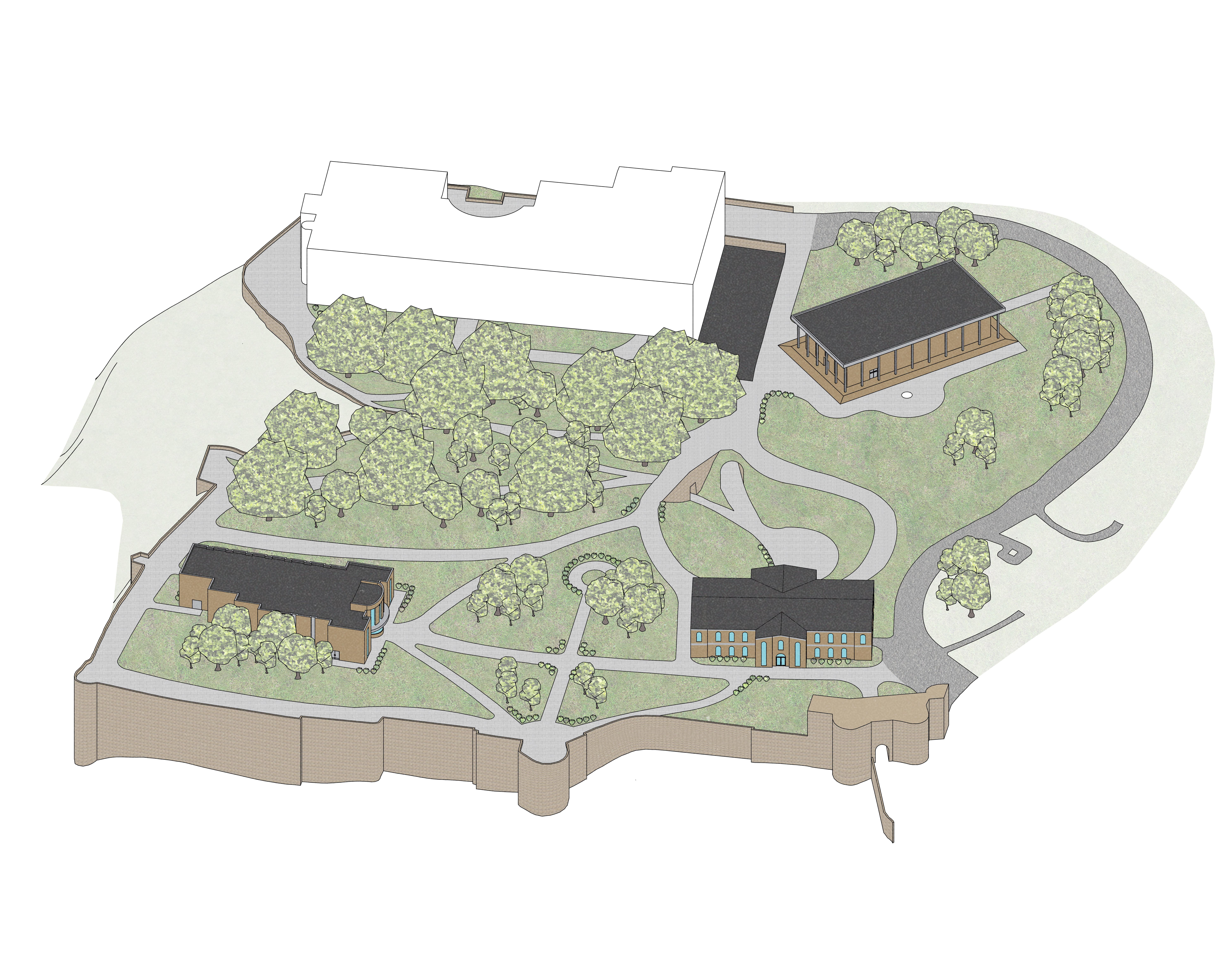 3d Axonometric Drawing of the Complete Site