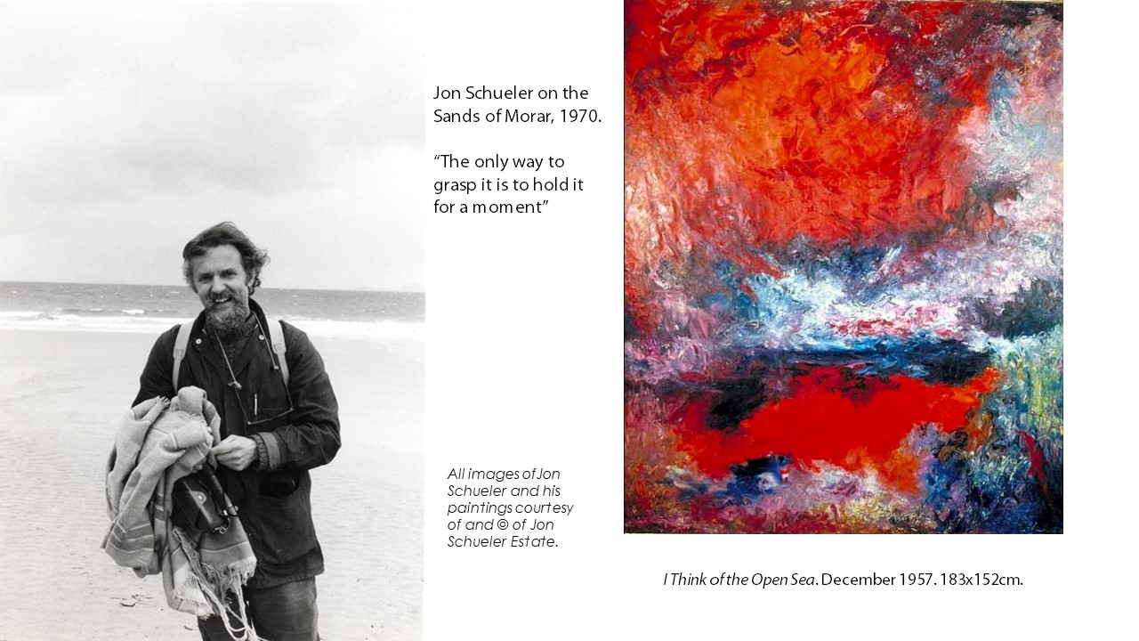 This is Jon Schueler in 1970. The painting is from his first Mallaig residency in 1957.