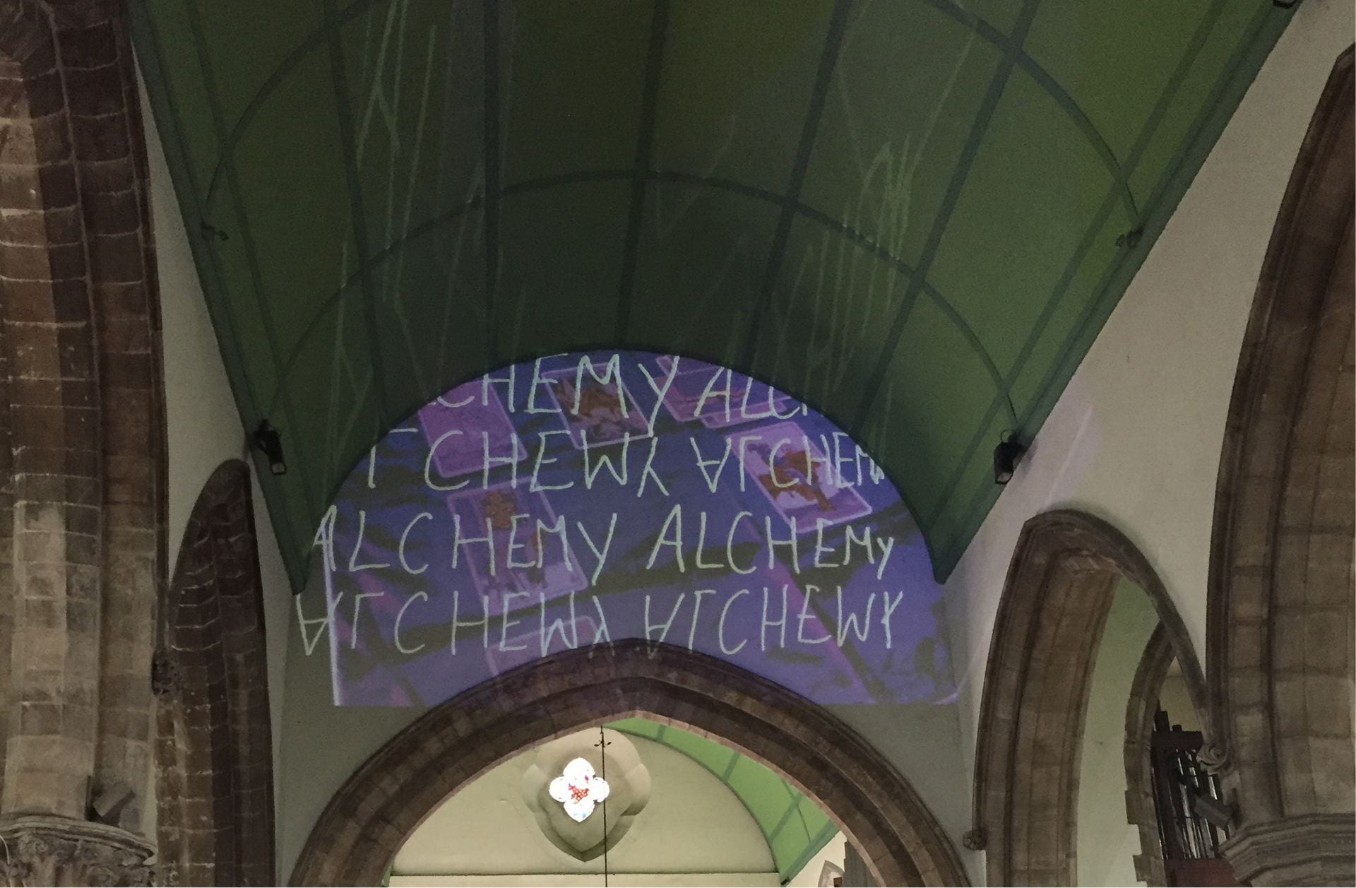 'Minor Arcana' from a site-specific group exhibition titled 'Phenomenology'. It was made in response to the philosophical concept of Phenomenology and st.Mary le Wigford Church, Lincoln, featuring a projection on the church wall.