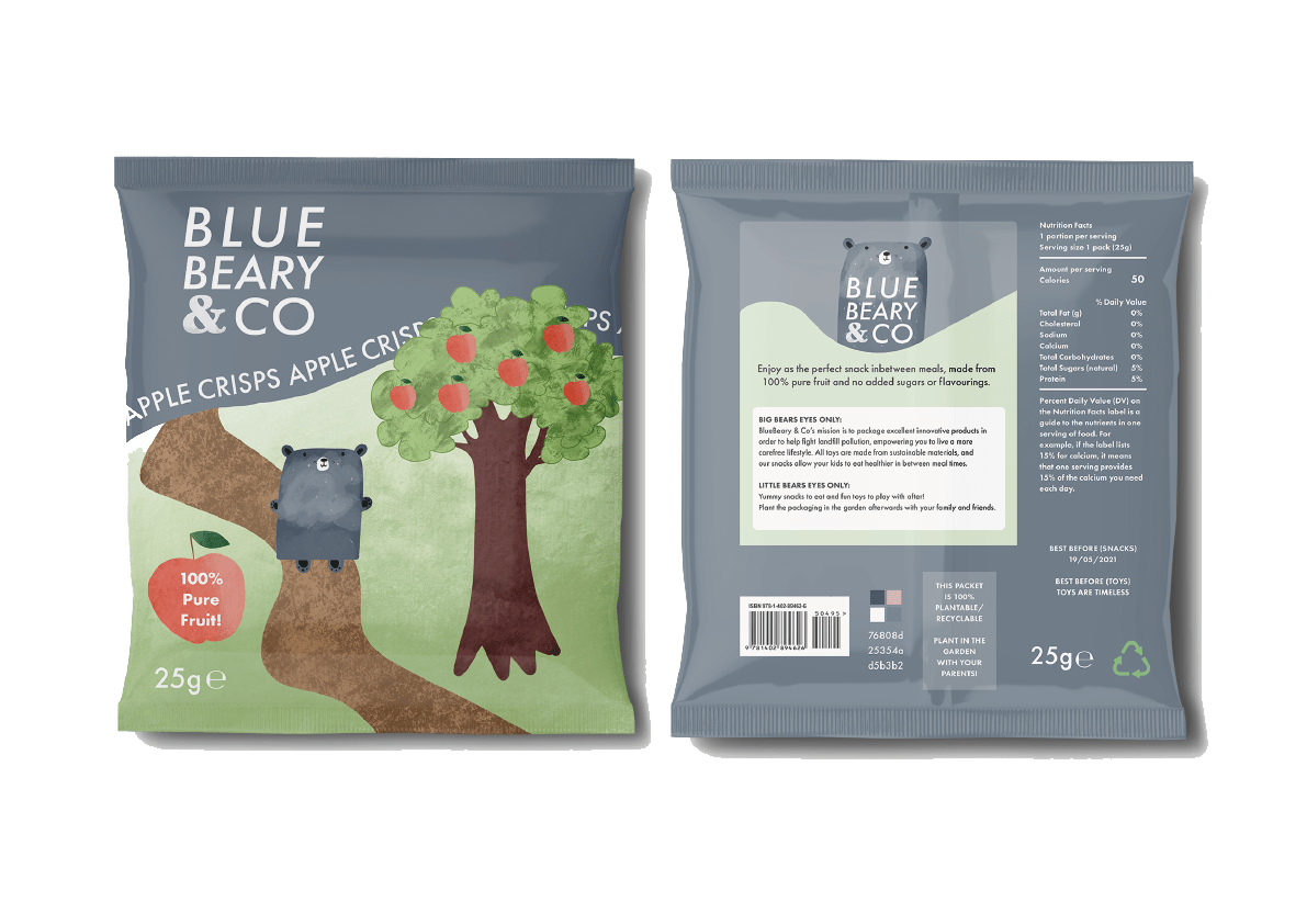 Healthy alternative to crisps and eco alternative to plastic wrappers