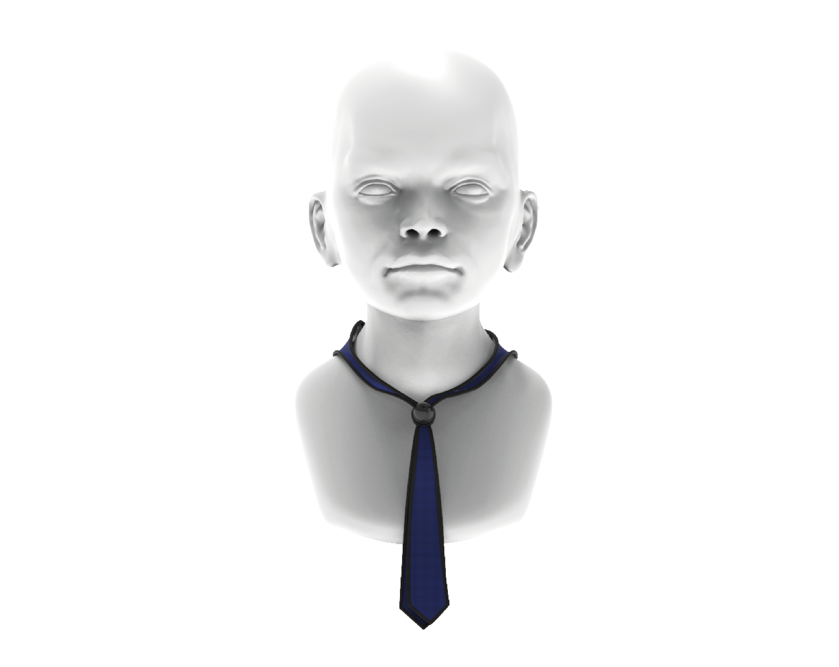 Mannequin wearing neck tie.