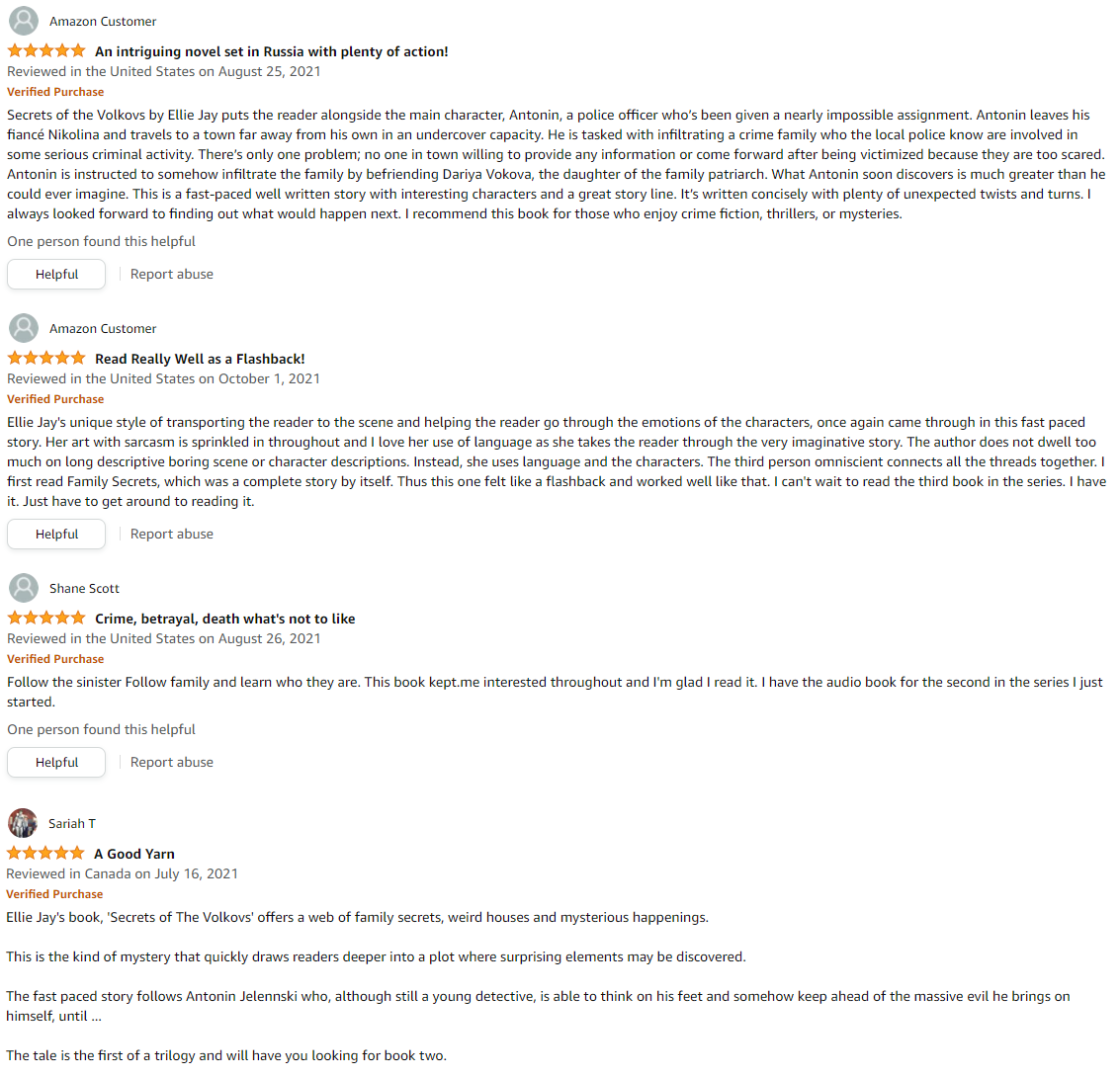 Some Reviews I've received