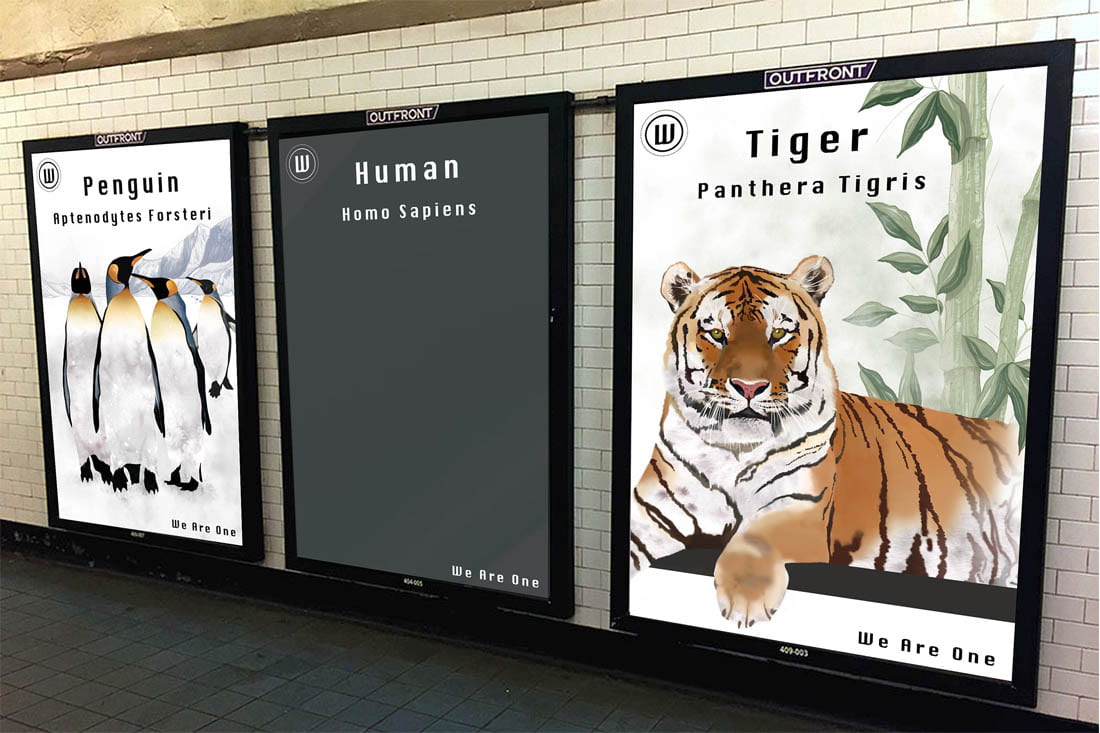 Image of posters in advertising mockup (subway station)